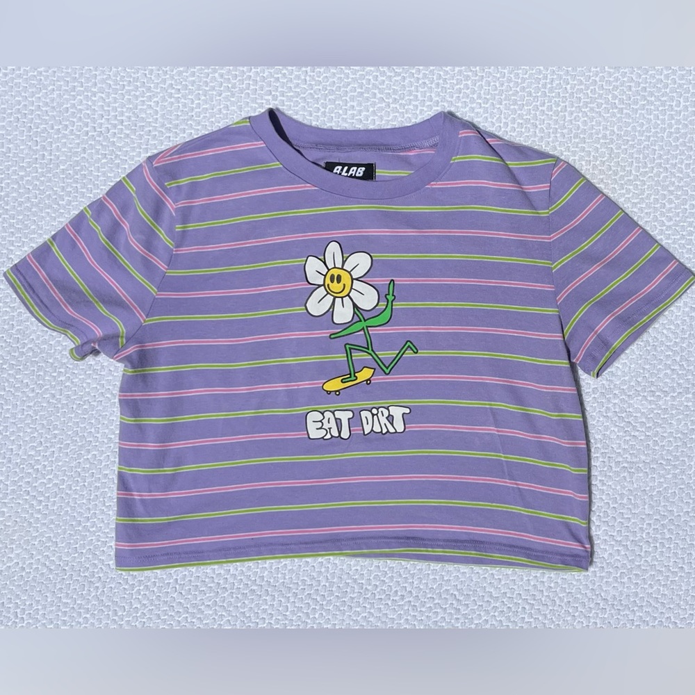 A purple cropped shirt from Zumiez
